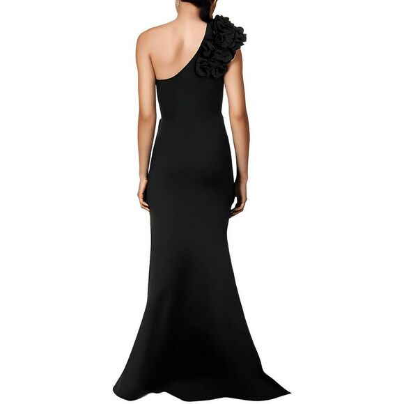 Dress The Population Womens Black Rosette Polyester Evening Dress NWT - Picture 2 of 2